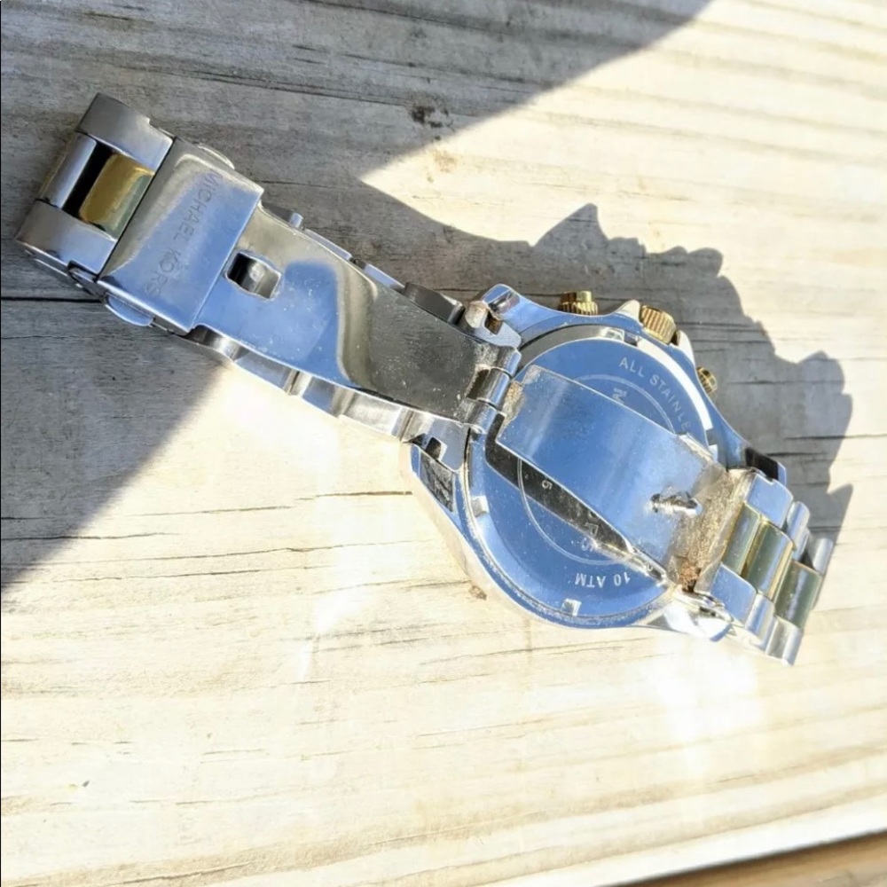 Michael Kors Layton Chronograph Silver /Gold Watch - Picture 2 of 6